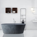 Solid Surface Cast Stone Freestanding Bath 1007 Concrete Finish - Bathroom Hub