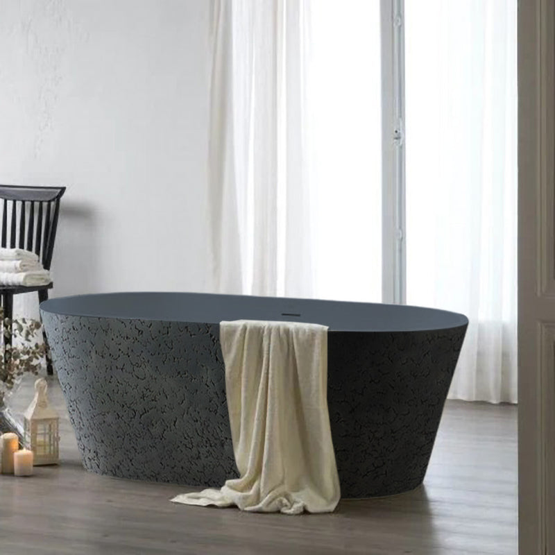 Solid Surface Cast Stone Freestanding Bath 1007 Concrete Finish