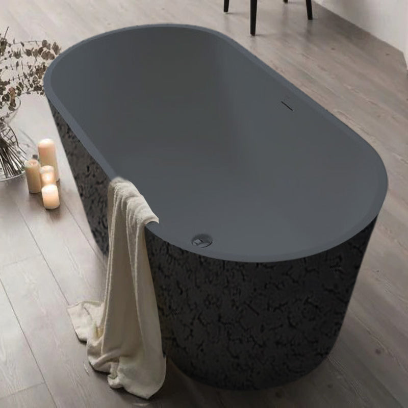 Solid Surface Cast Stone Freestanding Bath 1007 Concrete Finish