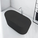 Solid Surface Cast Stone Freestanding Bath 1007 Matt Black - Bathroom Hub