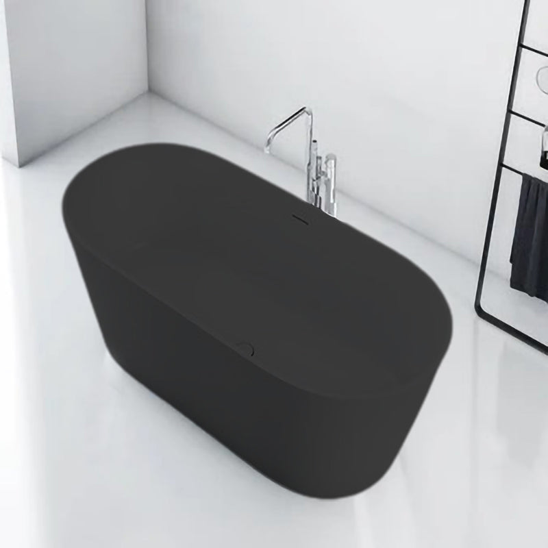 Solid Surface Cast Stone Freestanding Bath 1007 Matt Black