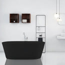 Solid Surface Cast Stone Freestanding Bath 1007 Matt Black - Bathroom Hub
