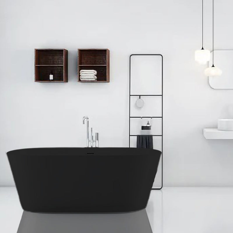 Solid Surface Cast Stone Freestanding Bath 1007 Matt Black