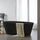 Solid Surface Cast Stone Freestanding Bath 1007 Matt Black - Bathroom Hub