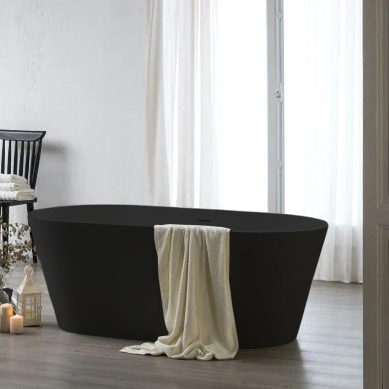 Solid Surface Cast Stone Freestanding Bath 1007 Matt Black