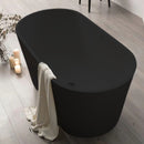 Solid Surface Cast Stone Freestanding Bath 1007 Matt Black - Bathroom Hub