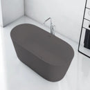 Solid Surface Cast Stone Freestanding Bath 1007 Matt Grey - Bathroom Hub