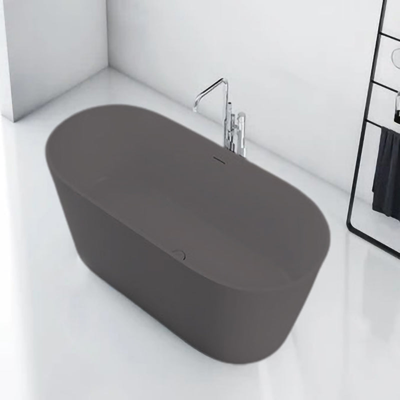 Solid Surface Cast Stone Freestanding Bath 1007 Matt Grey