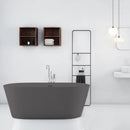 Solid Surface Cast Stone Freestanding Bath 1007 Matt Grey - Bathroom Hub