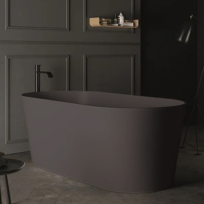 Solid Surface Cast Stone Freestanding Bath 1007 Matt Grey