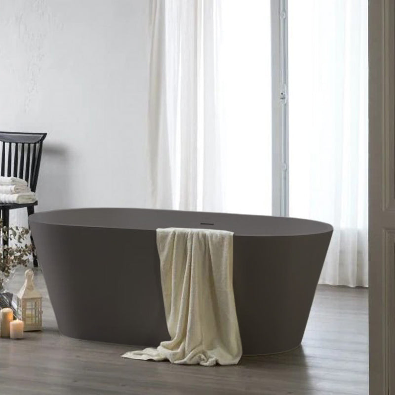 Solid Surface Cast Stone Freestanding Bath 1007 Matt Grey