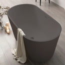 Solid Surface Cast Stone Freestanding Bath 1007 Matt Grey - Bathroom Hub