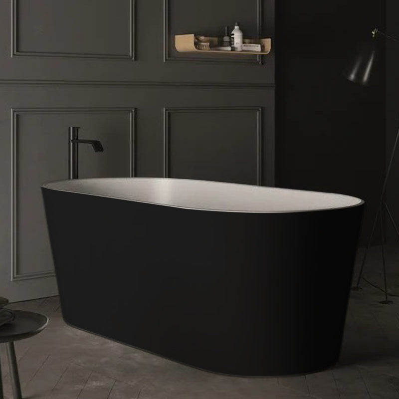 Solid Surface Cast Stone Freestanding Bath 1007 Matt White & Matt Black