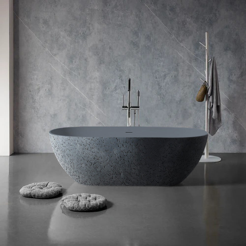 Solid Surface Cast Stone Freestanding Bath 1038 Concrete Finish