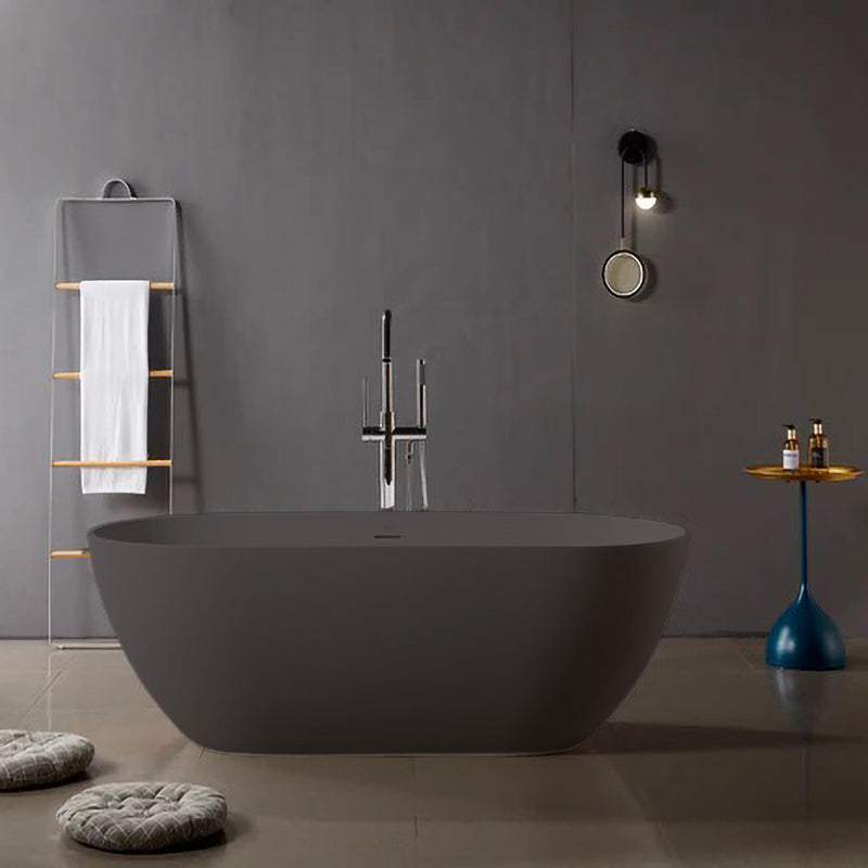 Solid Surface Cast Stone Freestanding Bath 1038 Matt Grey