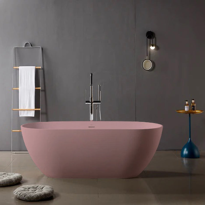 Solid Surface Cast Stone Freestanding Bath 1038 Matt Pink