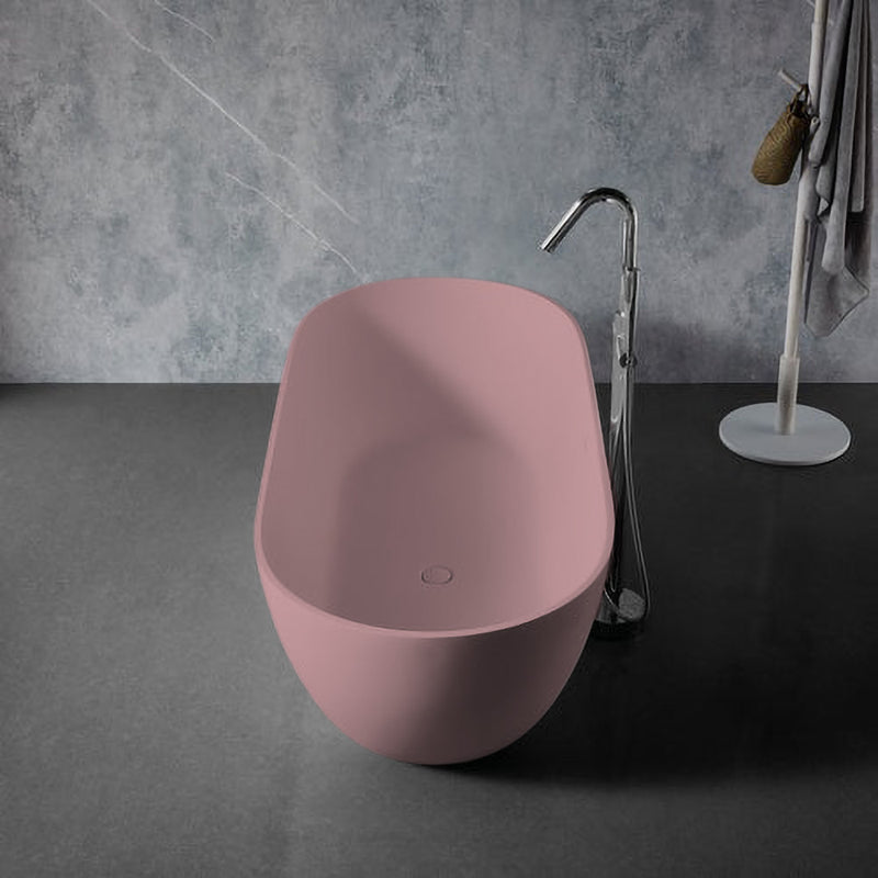 Solid Surface Cast Stone Freestanding Bath 1038 Matt Pink