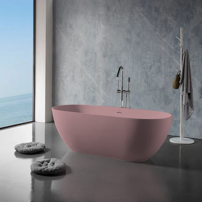 Solid Surface Cast Stone Freestanding Bath 1038 Matt Pink