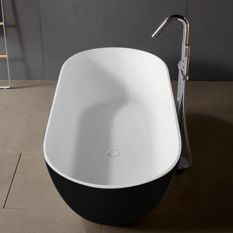 Solid Surface Cast Stone Freestanding Bath 1038 Matt White & Matt Black