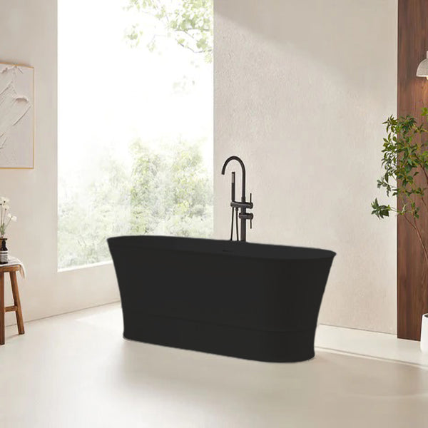 Solid Surface Cast Stone Freestanding Bath 1041 Matt Black