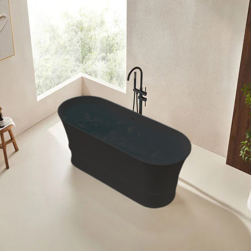 Solid Surface Cast Stone Freestanding Bath 1041 Matt Black