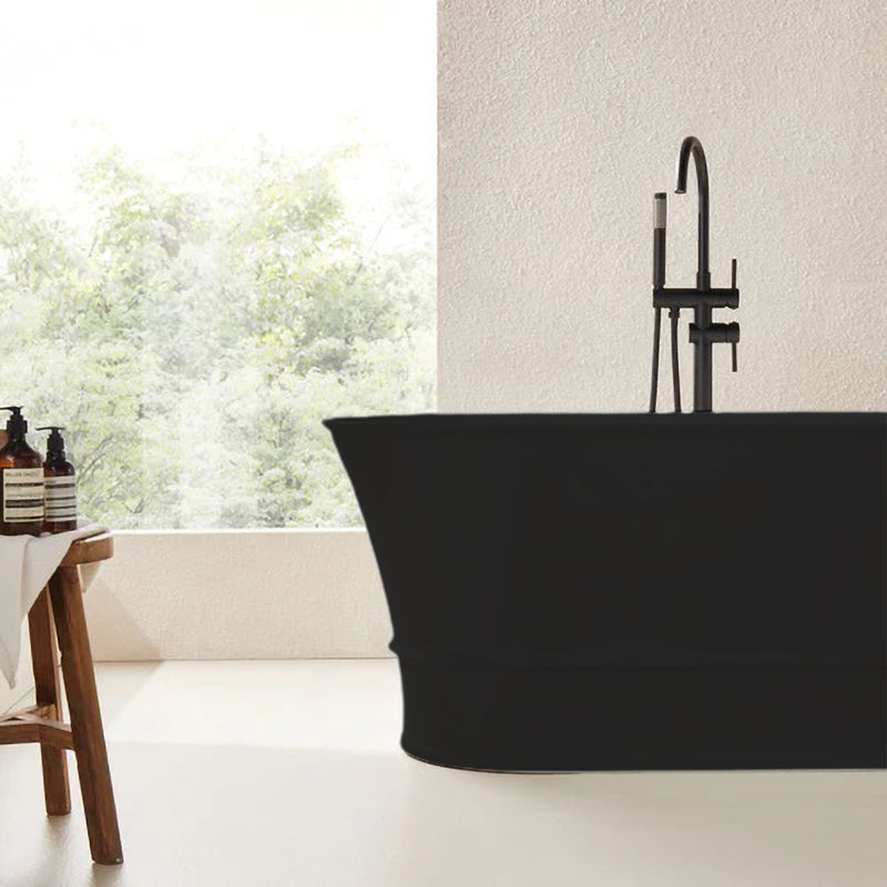 Solid Surface Cast Stone Freestanding Bath 1041 Matt Black