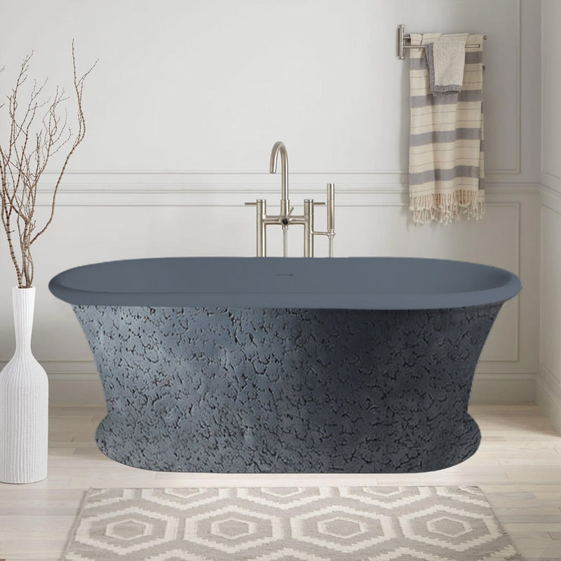 Solid Surface Cast Stone Freestanding Bath 1041 Concrete Finish