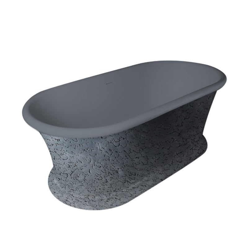 Solid Surface Cast Stone Freestanding Bath 1041 Concrete Finish