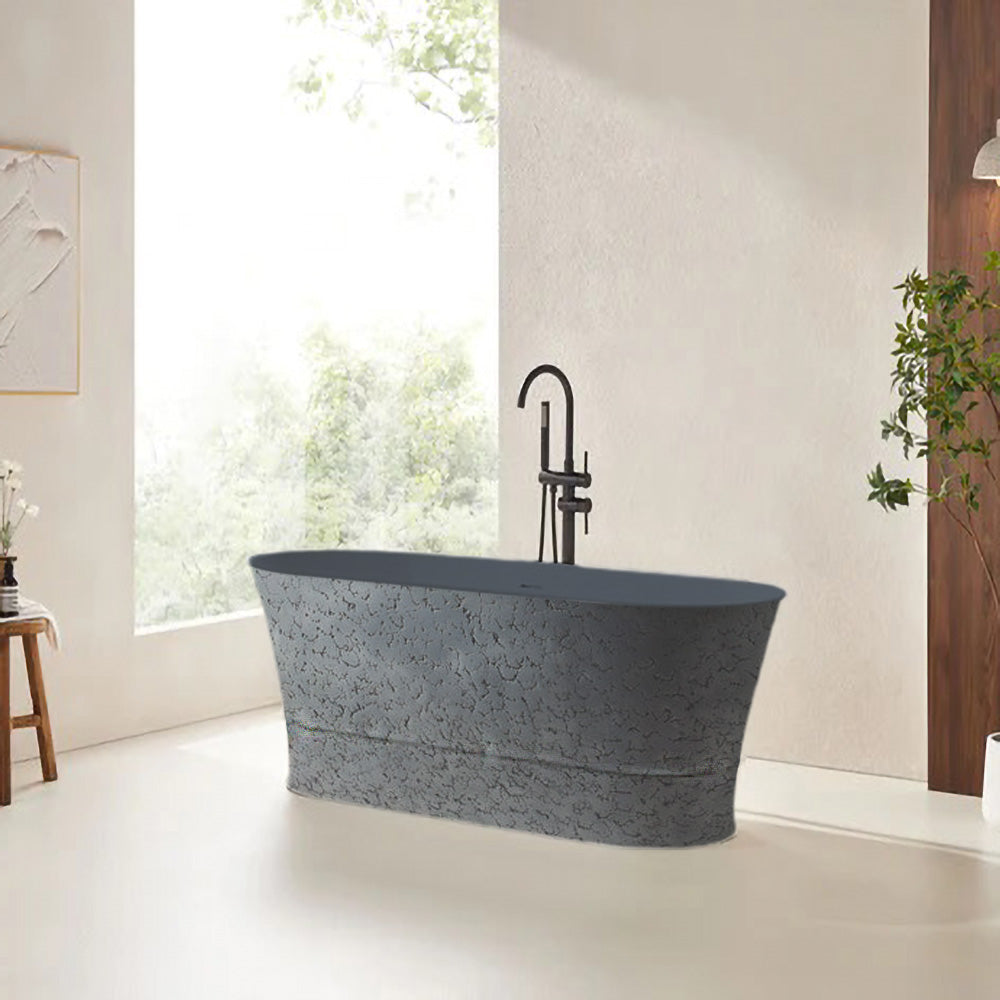 Solid Surface Cast Stone Freestanding Bath 1041 Concrete Finish