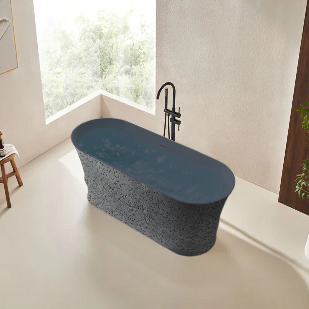 Solid Surface Cast Stone Freestanding Bath 1041 Concrete Finish