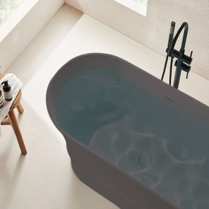 Solid Surface Cast Stone Freestanding Bath 1041 Matt Grey