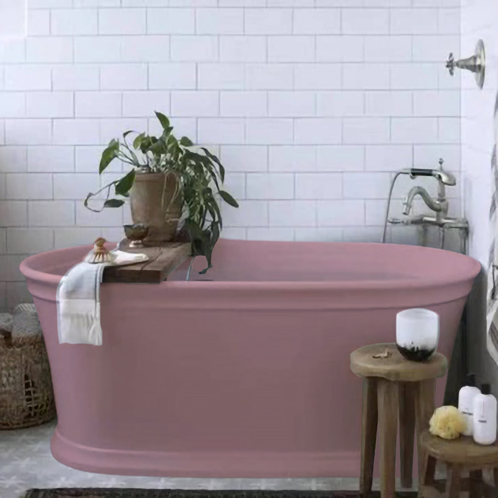 Solid Surface Cast Stone Freestanding Bath 1041 Matt Pink