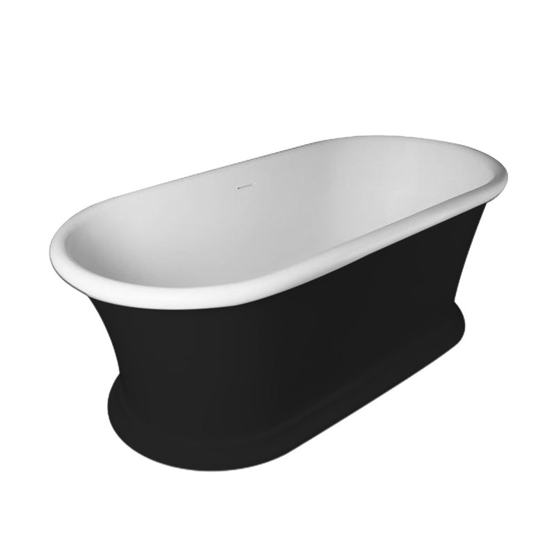 Solid Surface Cast Stone Freestanding Bath 1041 Matt White & Matt Black