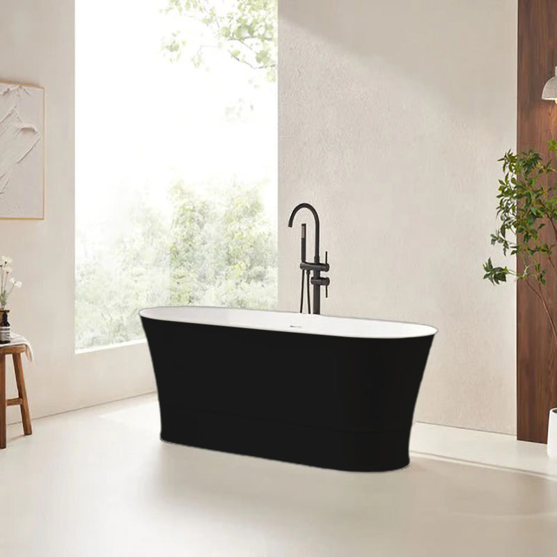 Solid Surface Cast Stone Freestanding Bath 1041 Matt White & Matt Black