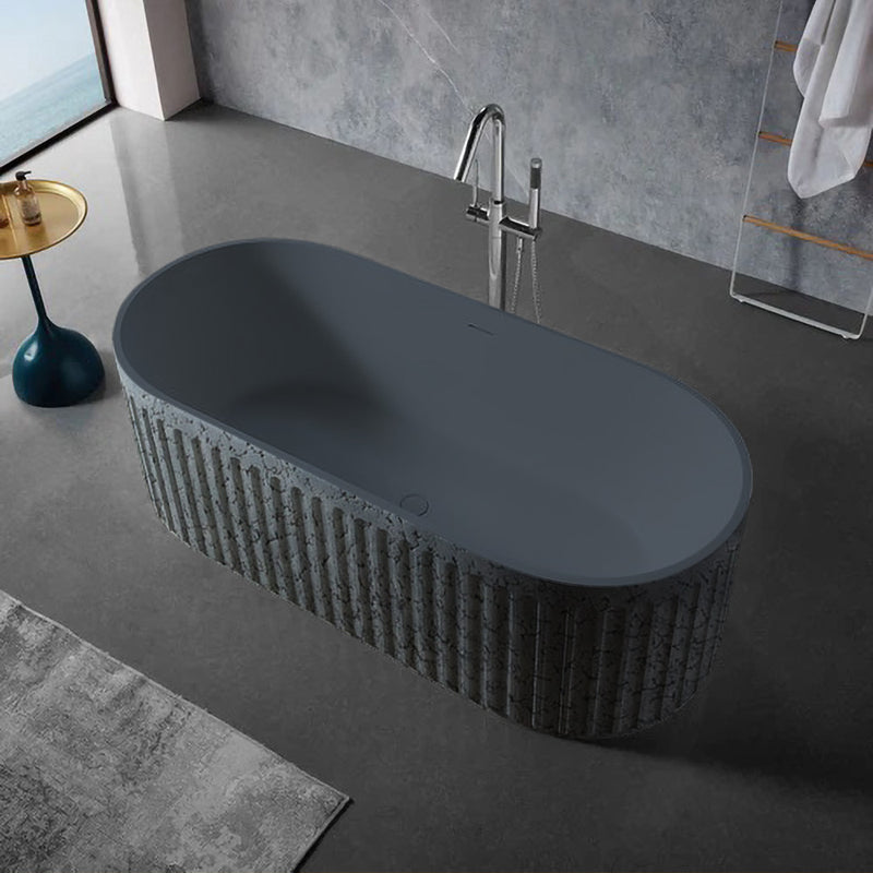 Solid Surface Cast Stone Freestanding Bath 1045 Concrete Finish