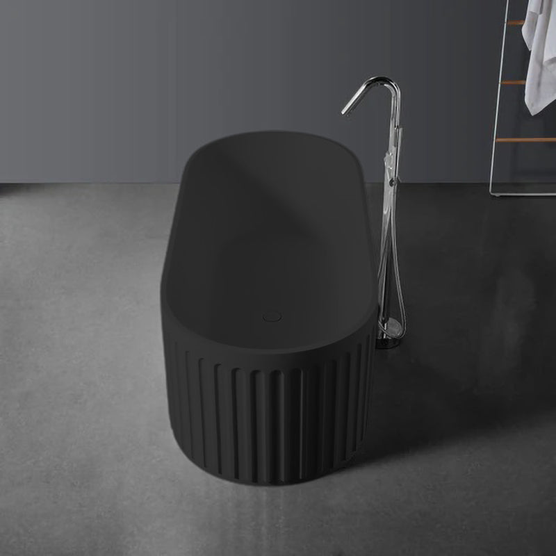 Solid Surface Cast Stone Freestanding Bath 1045 Matt Black