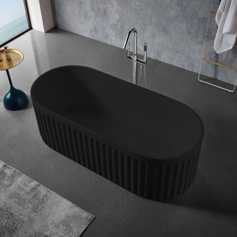 Solid Surface Cast Stone Freestanding Bath 1045 Matt Black