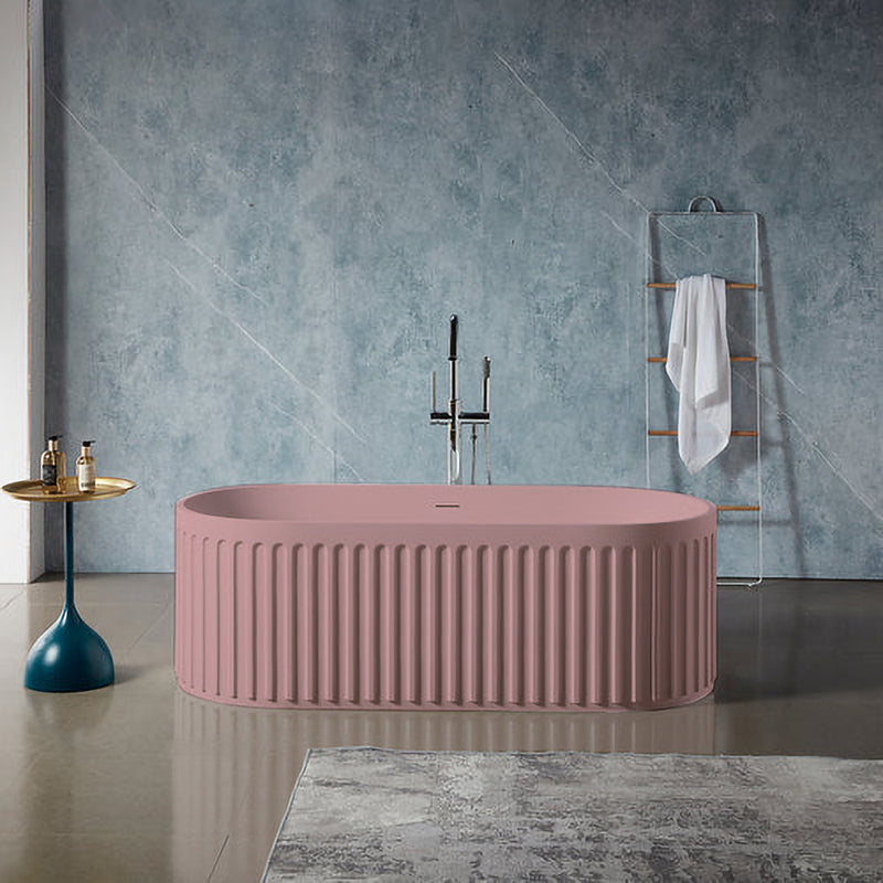 Solid Surface Cast Stone Freestanding Bath 1045 Matt Pink