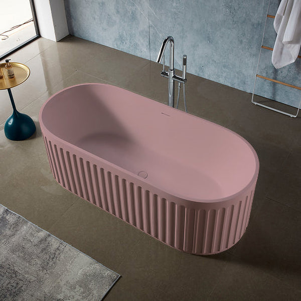 Solid Surface Cast Stone Freestanding Bath 1045 Matt Pink