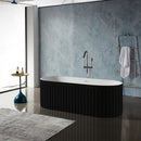 Solid Surface Cast Stone Freestanding Bath 1045 Matt White & Matt Black