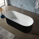Solid Surface Cast Stone Freestanding Bath 1045 Matt White & Matt Black