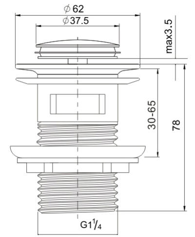 Pop-up Waste 32mm BPU32B(BW001-B) - Bathroom Hub