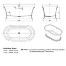 Solid Surface Cast Stone Freestanding Bath 1041 Matt Grey