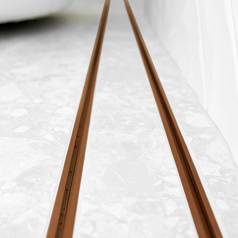 Aluminium Slimline Tile Insert Shower Drain Brush Copper 300-3000x100x21mm