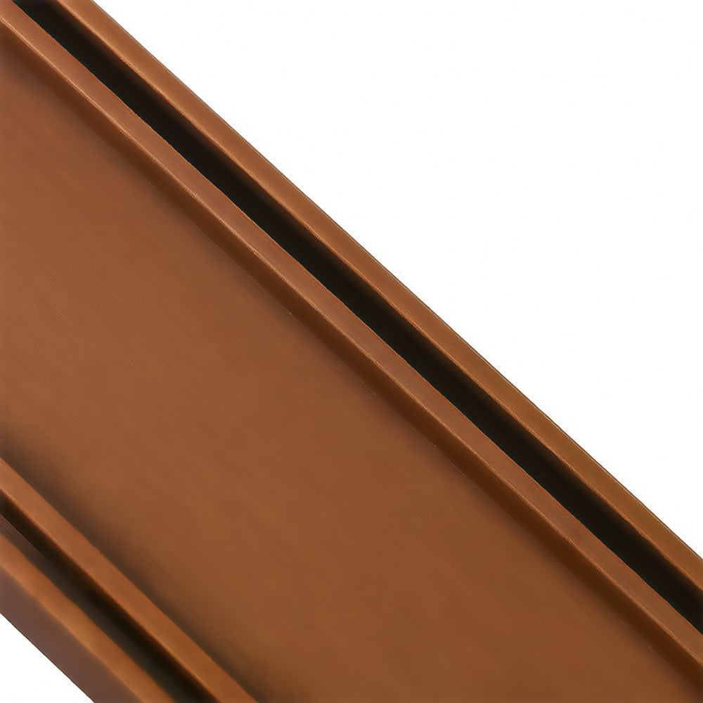 Aluminium Slimline Tile Insert Shower Drain Brush Copper 300-3000x100x21mm - Bathroom Hub