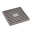 Square Slim Grate Floor Waste, 88mm Outlet, Brushed Nickel