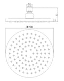 Antique Brass Shower Head - 200mm  ABS-20R