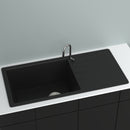 GRANITE Single Bowl Drainer Kitchen Sink D1000-BK