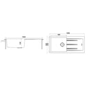 GRANITE Single Bowl Drainer Kitchen Sink D1000-BK