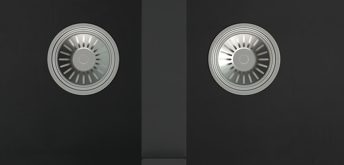 GRANITE Double Bowl Kitchen Sink D1140-BK - Bathroom Hub